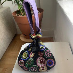 Mary Frances Beaded Polka Dot Evening Pouch